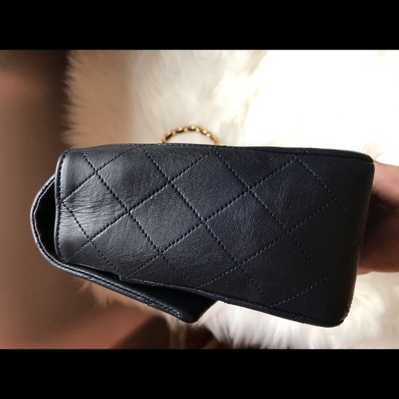 Chanel Vintage Single Flap bag Navy lambskin - Picture 10 of 15